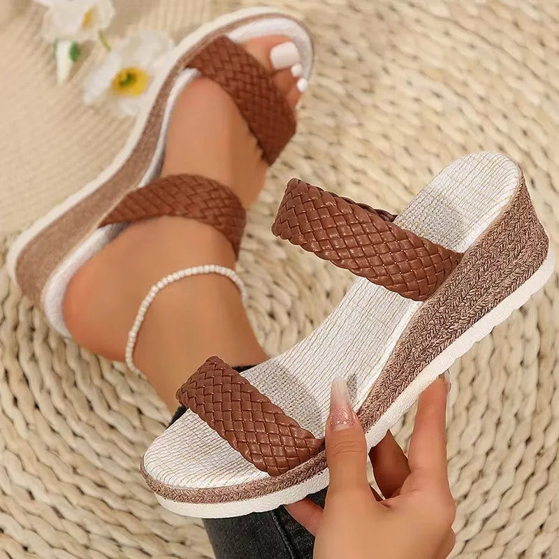 Summer Woman Shoes Sandals Breathable Shoes Woman Slip On Shoes For Women Wedge Sandals Woman Plus Size Footwear Slipper Female