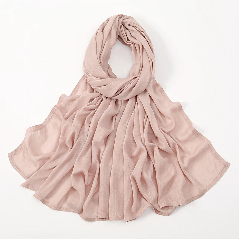 Muslim Hijabs for Women Scarf Thin Plain Shawls Femme Musulman Soft Viscose Rayon Headscarf Islamic Turban Headband 200x85cm
