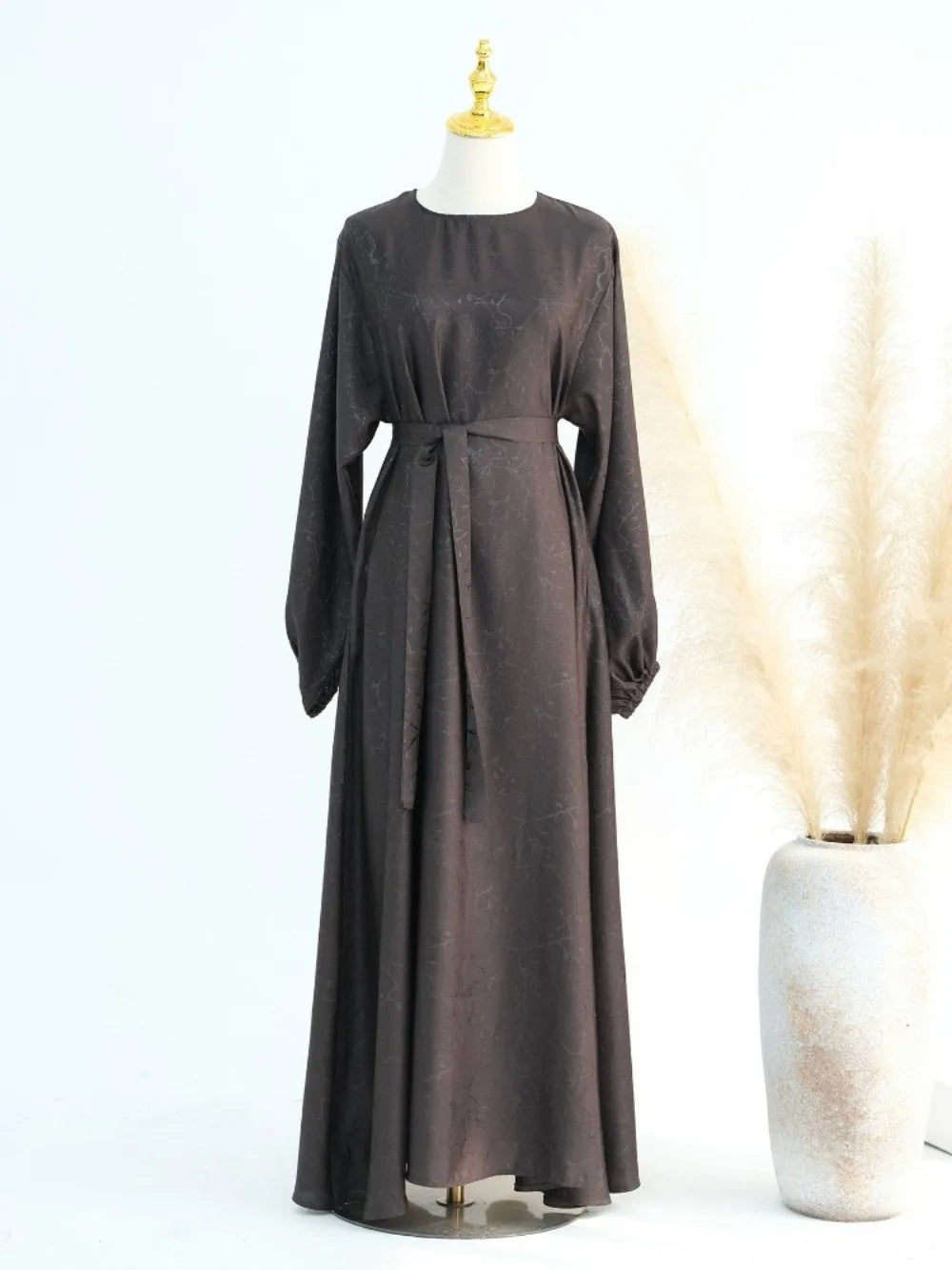 Eid Floral Print Muslim Abaya Dress Women Ramadan Satin Party Dresses Dubai Arab Moroccon Kaftan Gown Robe Vestido Caftan 2025