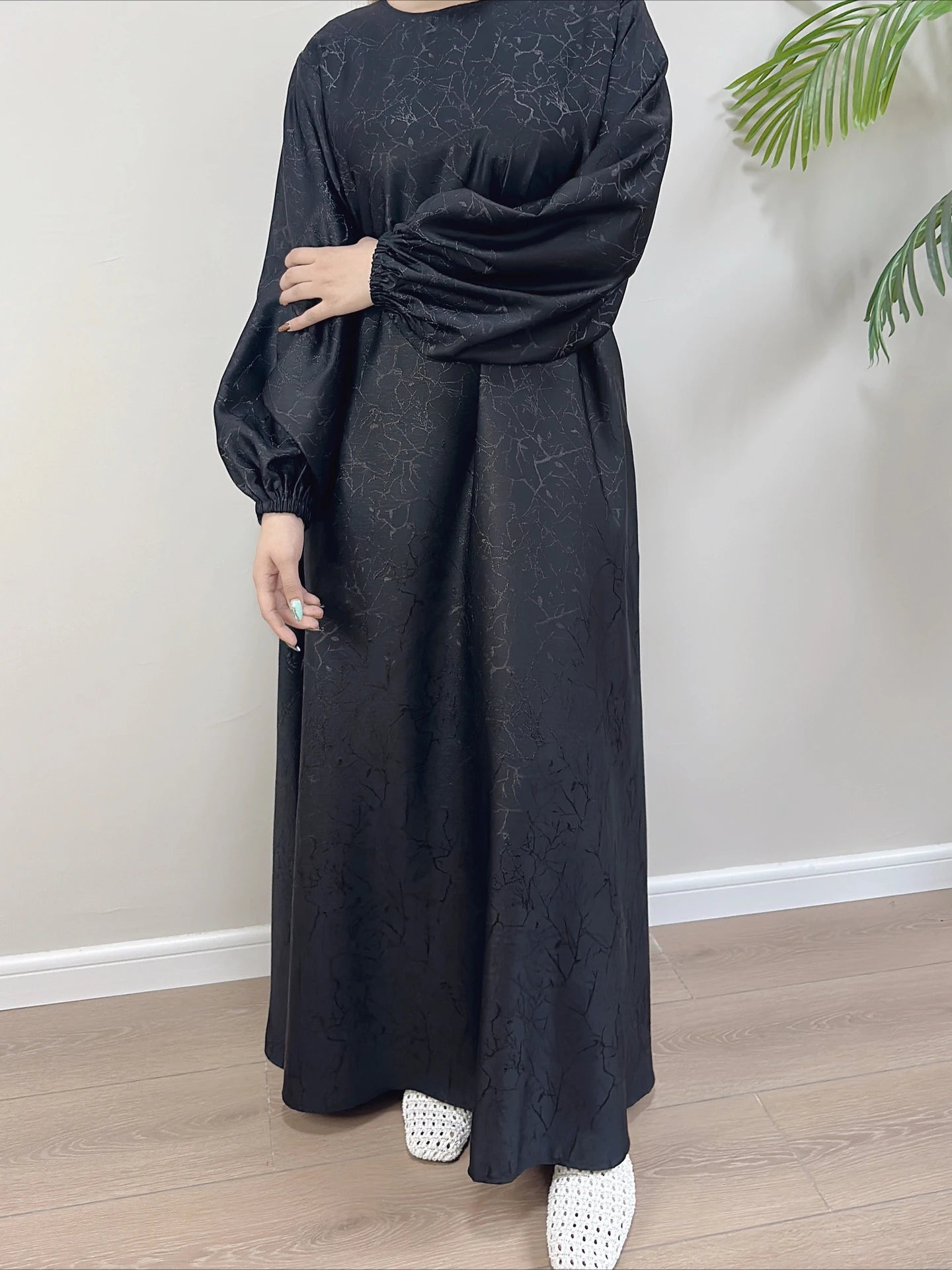 Eid Floral Print Muslim Abaya Dress Women Ramadan Satin Party Dresses Dubai Arab Moroccon Kaftan Gown Robe Vestido Caftan 2025
