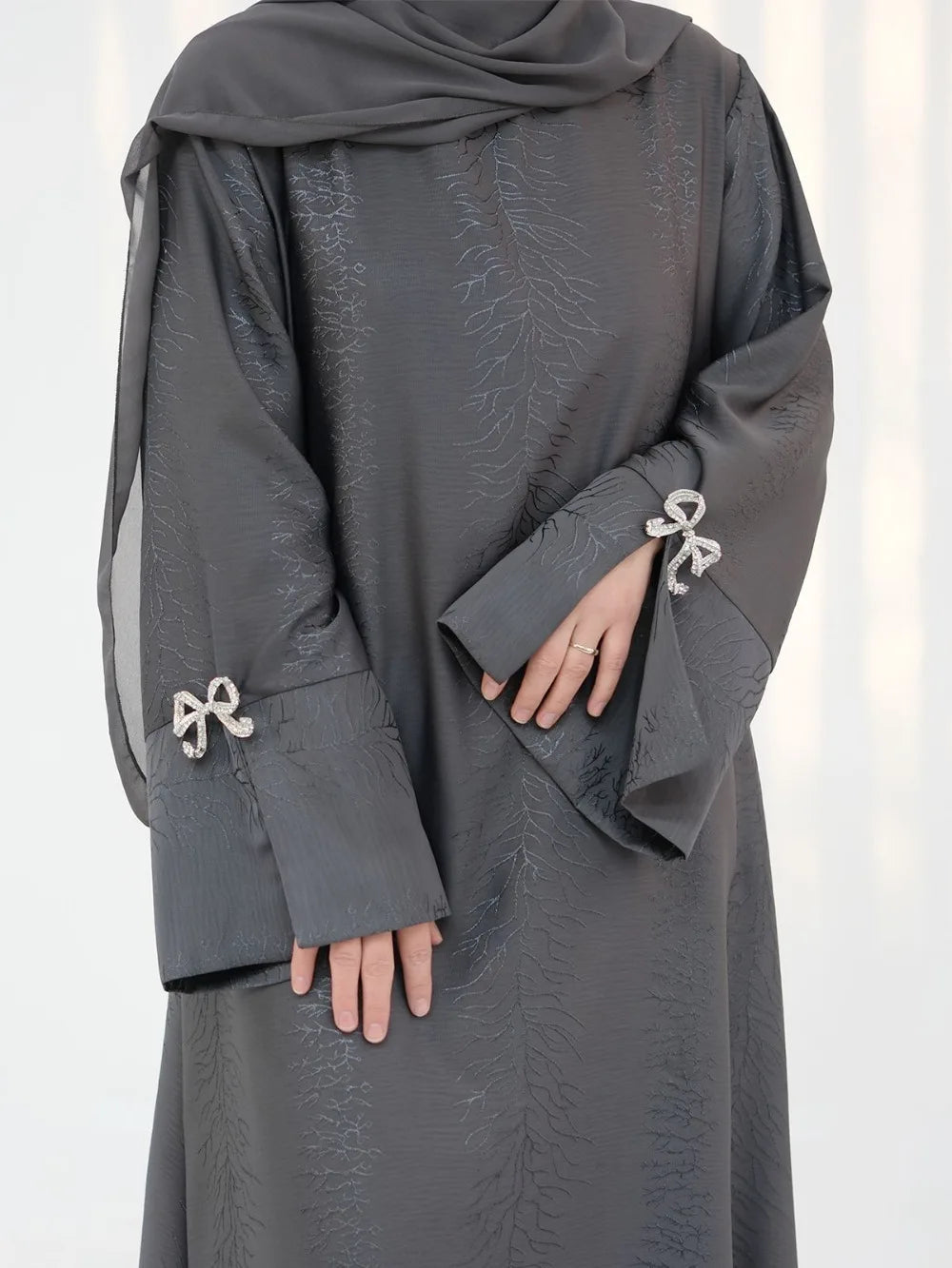 Eid Muslim Abaya for Women Bow Dresses Jalabiya Vestidos Split Sleeve Ramadan Morocco Dubai Long Robe Party Islam Kaftan 2025