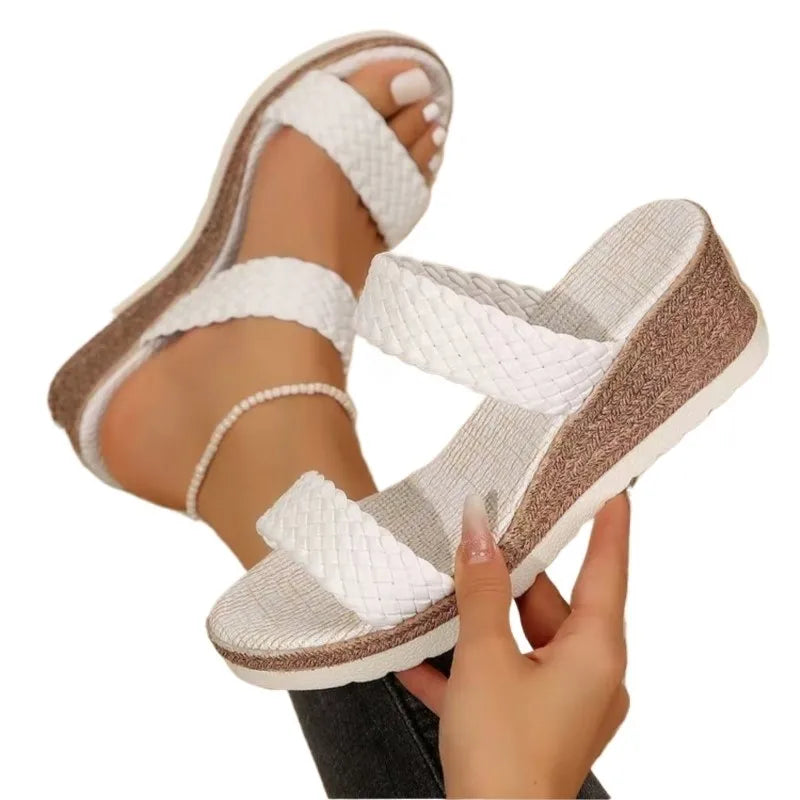 Summer Woman Shoes Sandals Breathable Shoes Woman Slip On Shoes For Women Wedge Sandals Woman Plus Size Footwear Slipper Female