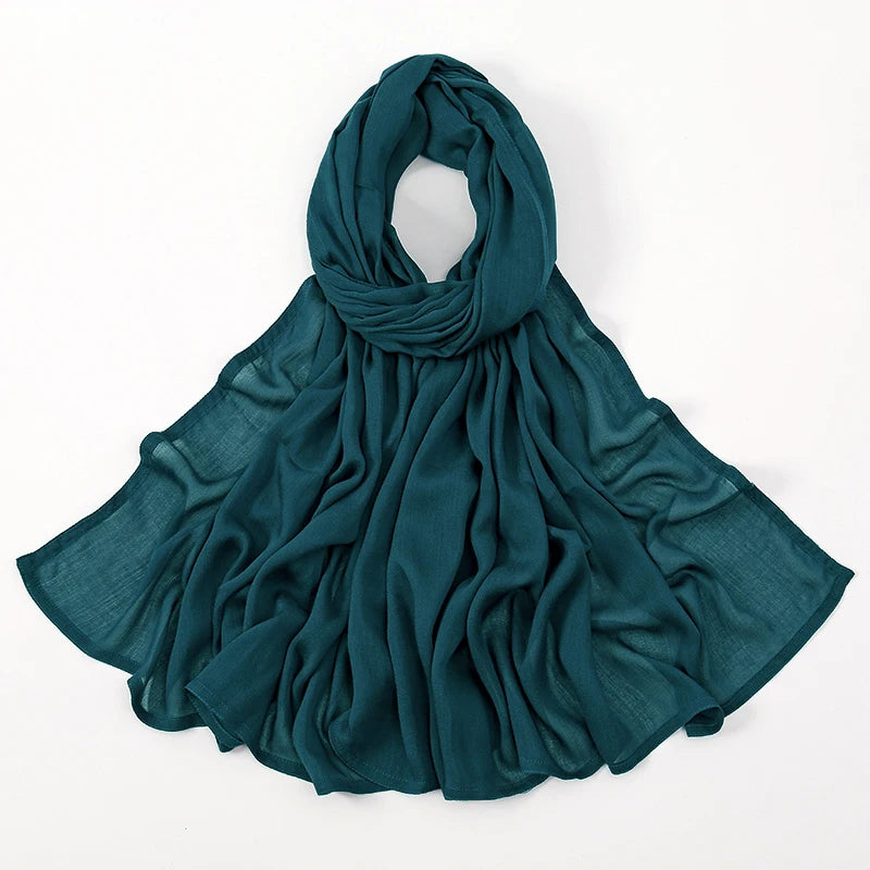 Muslim Hijabs for Women Scarf Thin Plain Shawls Femme Musulman Soft Viscose Rayon Headscarf Islamic Turban Headband 200x85cm