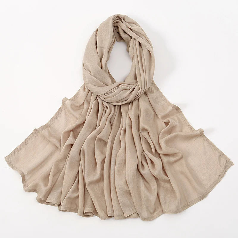 Muslim Hijabs for Women Scarf Thin Plain Shawls Femme Musulman Soft Viscose Rayon Headscarf Islamic Turban Headband 200x85cm