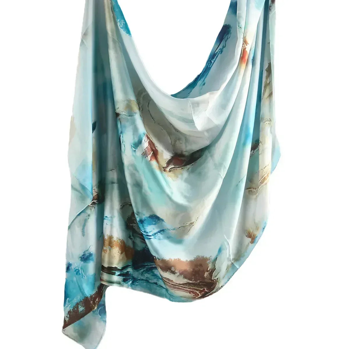 180*85cm Premium Ombre Marble Water Print Shawl Hijab Scarves Muslim Ethnic Woman Chiffon Silk Bandanas Printed Hijabs