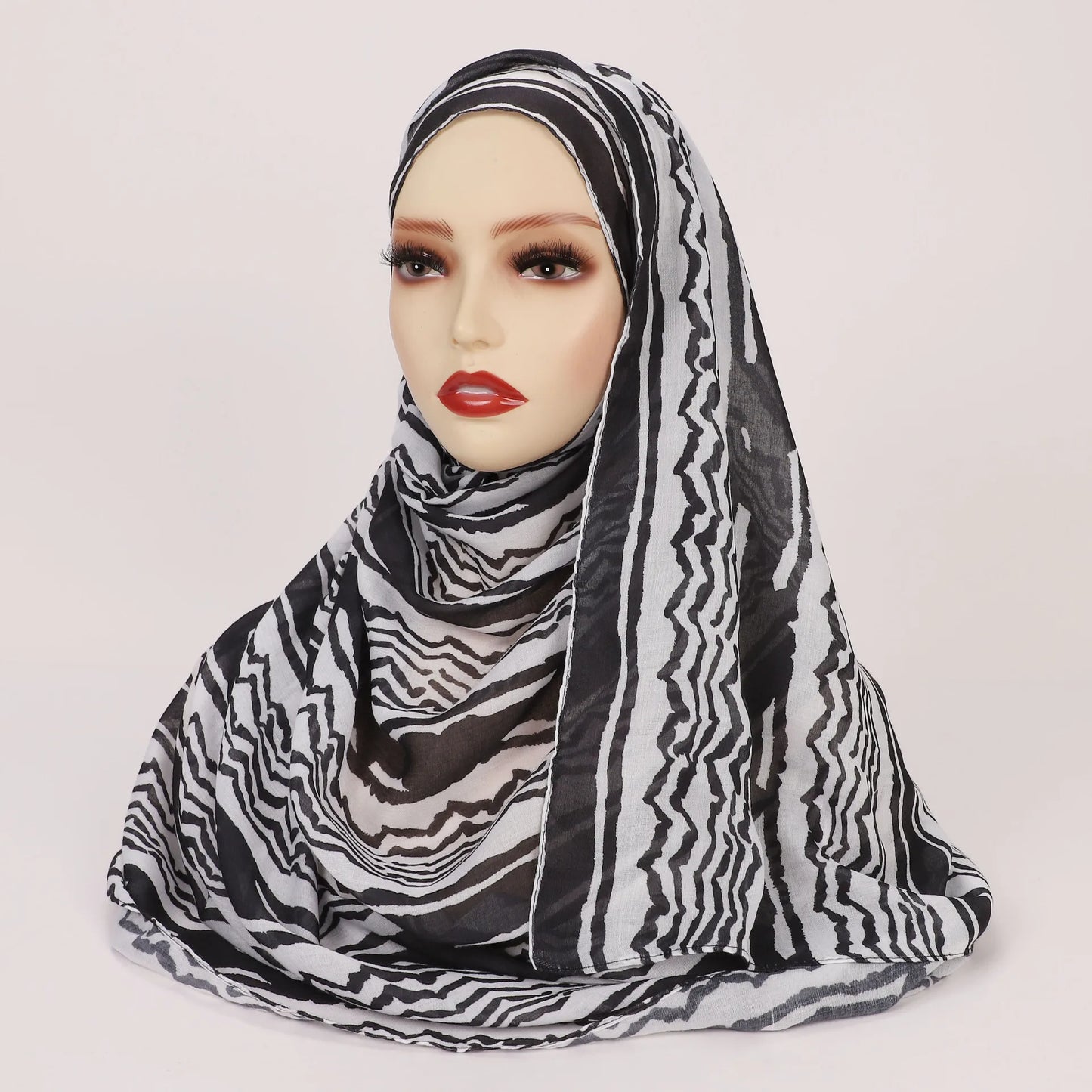 1Pcs Watercolor Print Lady Hijab Women Bohemian Soft Islam Ramadan Muslim Hijabs Foulard Femme Shawl Wrap Scarf Headscarf