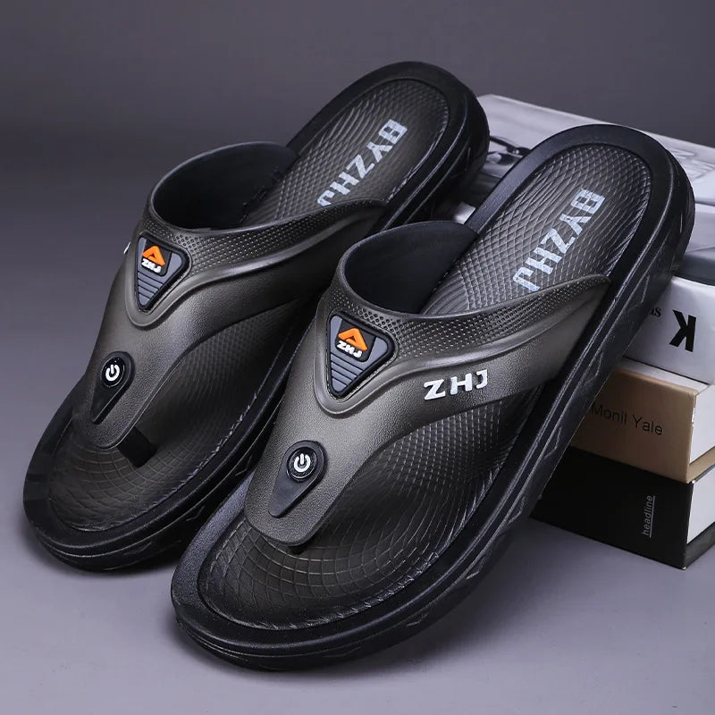 House Beach Walk Around Home Flip Flops Platform Outdoor Indoor Sandals Man Slippers for Men Comfort Shoes Clappers 2025 Fashion