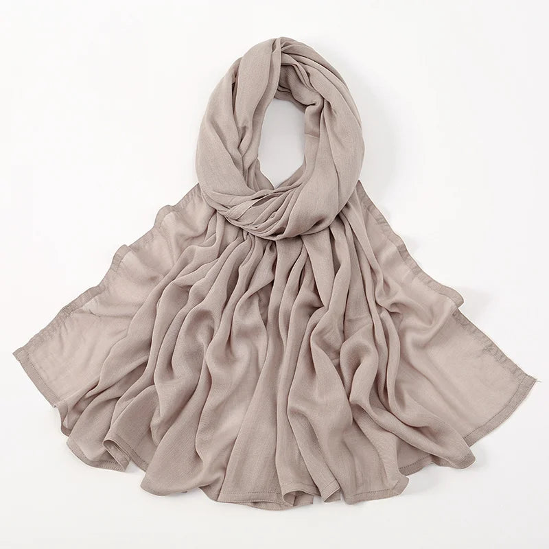 Muslim Hijabs for Women Scarf Thin Plain Shawls Femme Musulman Soft Viscose Rayon Headscarf Islamic Turban Headband 200x85cm
