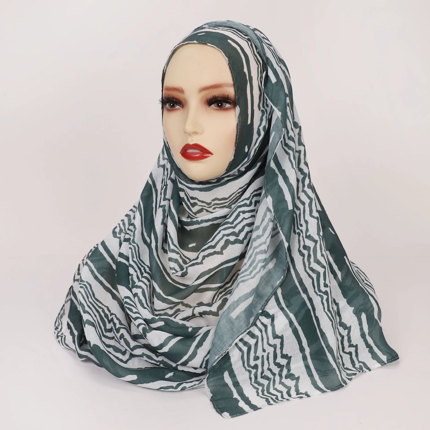 1Pcs Watercolor Print Lady Hijab Women Bohemian Soft Islam Ramadan Muslim Hijabs Foulard Femme Shawl Wrap Scarf Headscarf