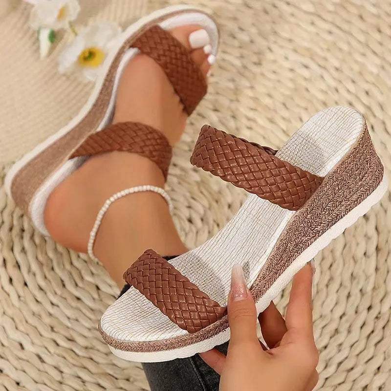 Summer Woman Shoes Sandals Breathable Shoes Woman Slip On Shoes For Women Wedge Sandals Woman Plus Size Footwear Slipper Female