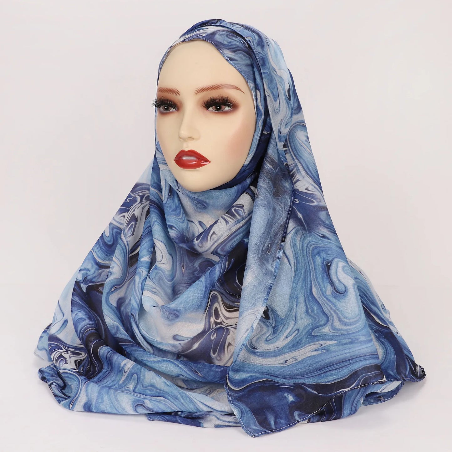 1Pcs Watercolor Print Lady Hijab Women Bohemian Soft Islam Ramadan Muslim Hijabs Foulard Femme Shawl Wrap Scarf Headscarf