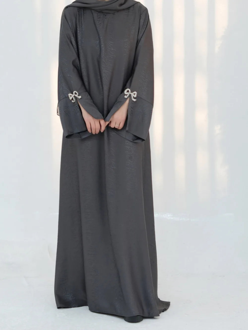 Eid Muslim Abaya for Women Bow Dresses Jalabiya Vestidos Split Sleeve Ramadan Morocco Dubai Long Robe Party Islam Kaftan 2025