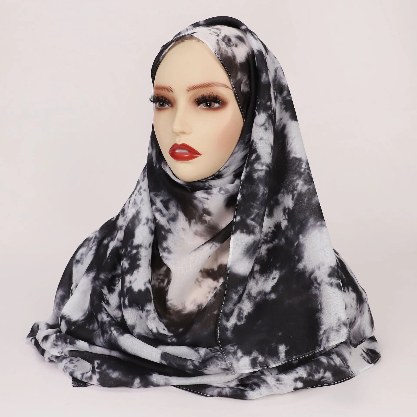 1Pcs Watercolor Print Lady Hijab Women Bohemian Soft Islam Ramadan Muslim Hijabs Foulard Femme Shawl Wrap Scarf Headscarf