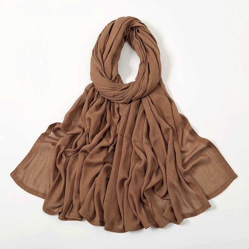Muslim Hijabs for Women Scarf Thin Plain Shawls Femme Musulman Soft Viscose Rayon Headscarf Islamic Turban Headband 200x85cm