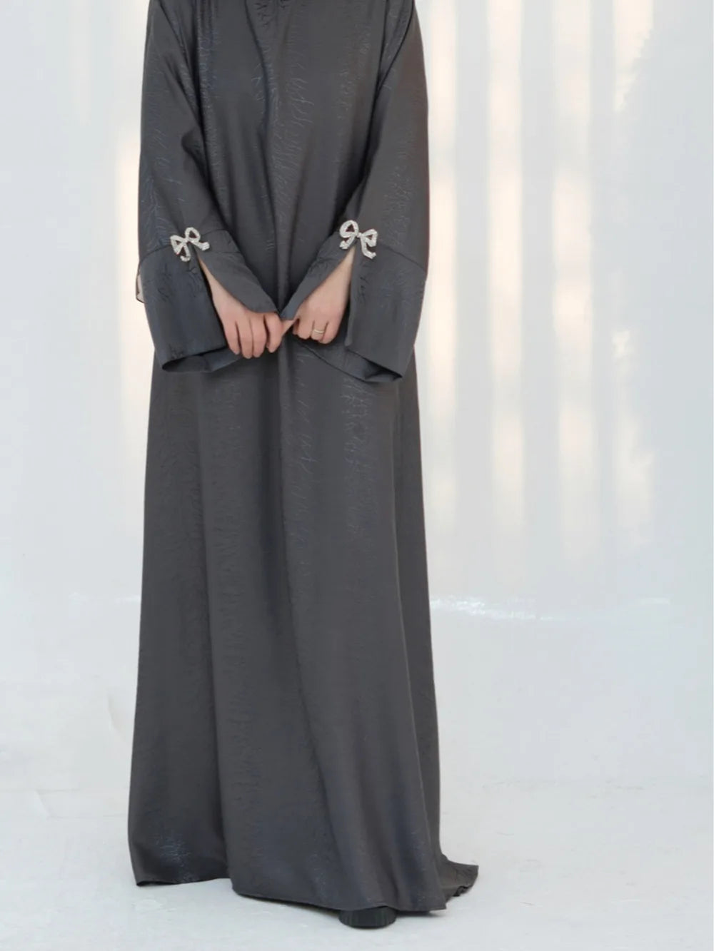 Eid Muslim Abaya for Women Bow Dresses Jalabiya Vestidos Split Sleeve Ramadan Morocco Dubai Long Robe Party Islam Kaftan 2025