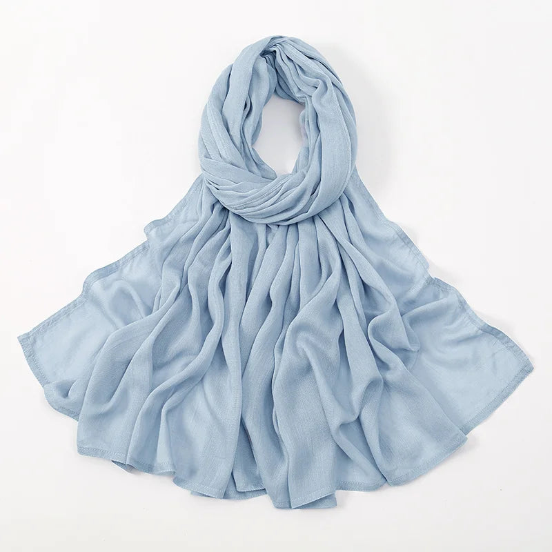 Muslim Hijabs for Women Scarf Thin Plain Shawls Femme Musulman Soft Viscose Rayon Headscarf Islamic Turban Headband 200x85cm