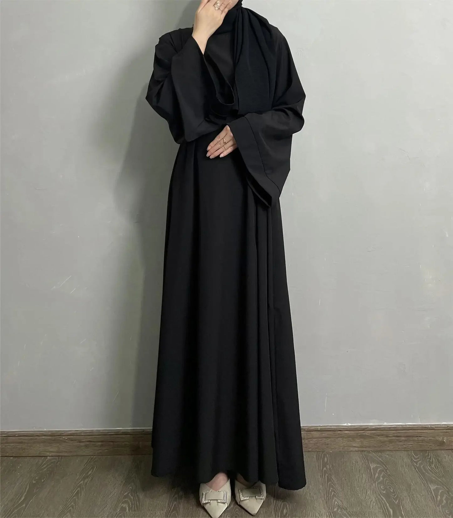 Middle East Dubai Türkiye Solid Color Large Size Muslim Dress Casual Abayas for Women Vestidos Arabes Dubai Y Turcos