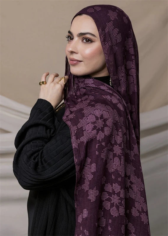 1Pcs Watercolor Print Lady Hijab Women Bohemian Soft Islam Ramadan Muslim Hijabs Foulard Femme Shawl Wrap Scarf Headscarf