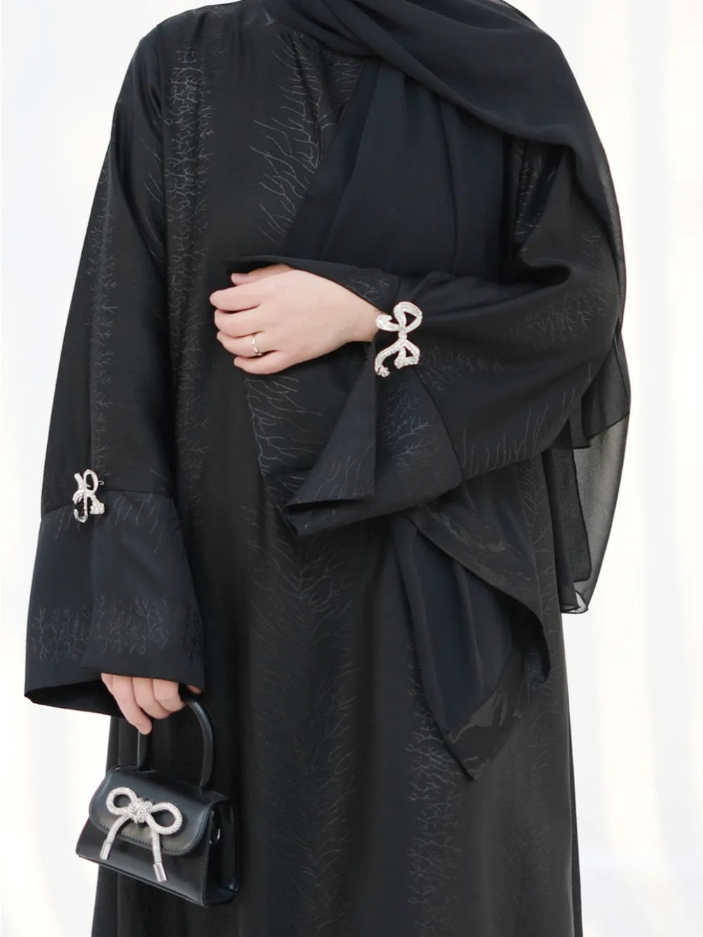 Eid Muslim Abaya for Women Bow Dresses Jalabiya Vestidos Split Sleeve Ramadan Morocco Dubai Long Robe Party Islam Kaftan 2025