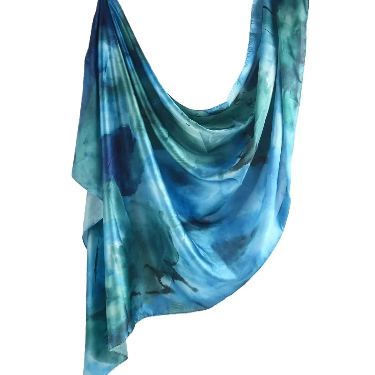 180*85cm Premium Ombre Marble Water Print Shawl Hijab Scarves Muslim Ethnic Woman Chiffon Silk Bandanas Printed Hijabs