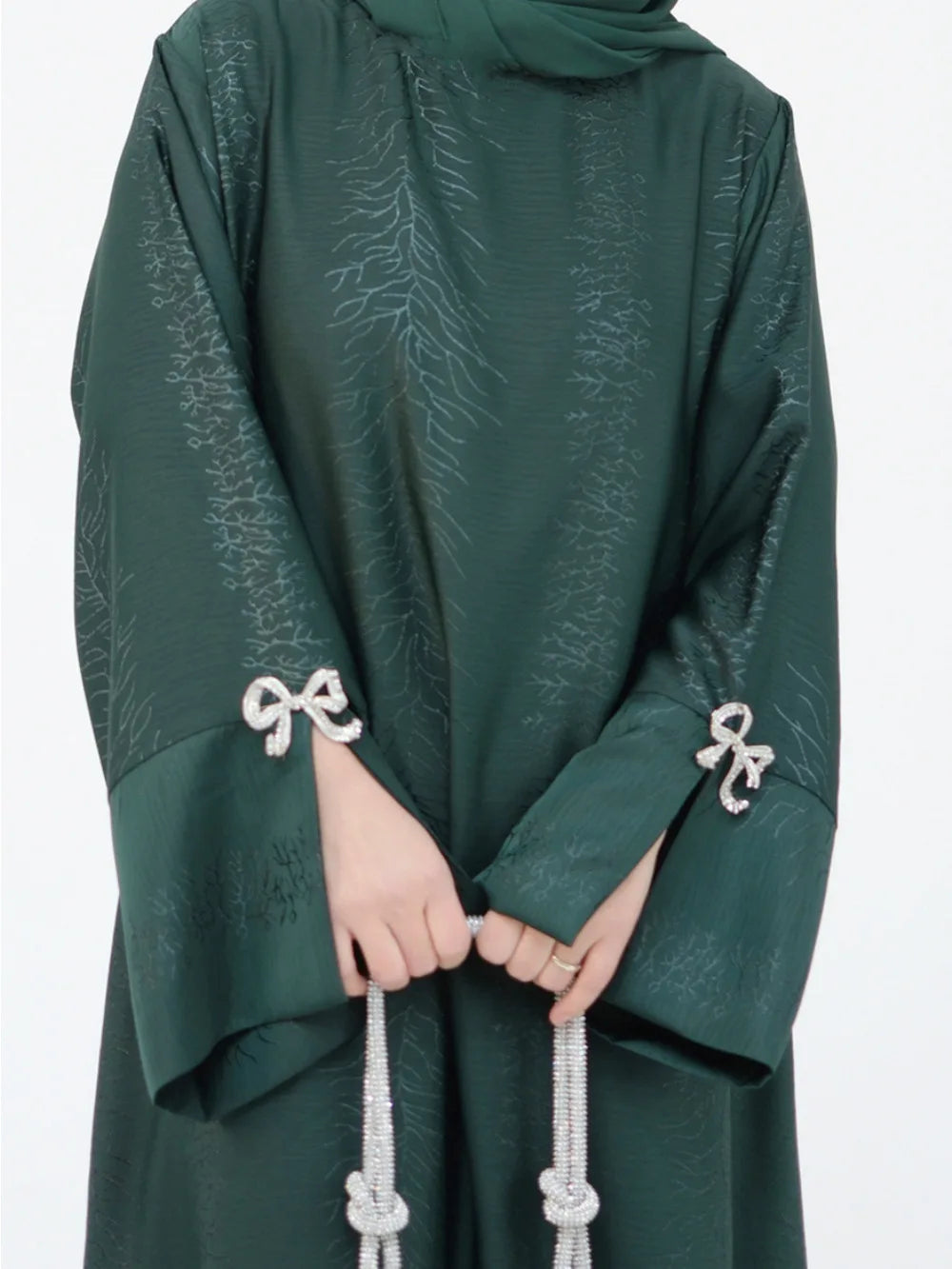 Eid Muslim Abaya for Women Bow Dresses Jalabiya Vestidos Split Sleeve Ramadan Morocco Dubai Long Robe Party Islam Kaftan 2025
