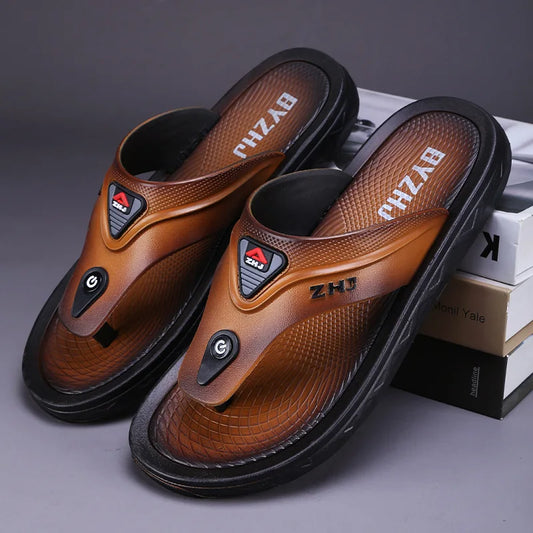 House Beach Walk Around Home Flip Flops Platform Outdoor Indoor Sandals Man Slippers for Men Comfort Shoes Clappers 2025 Fashion