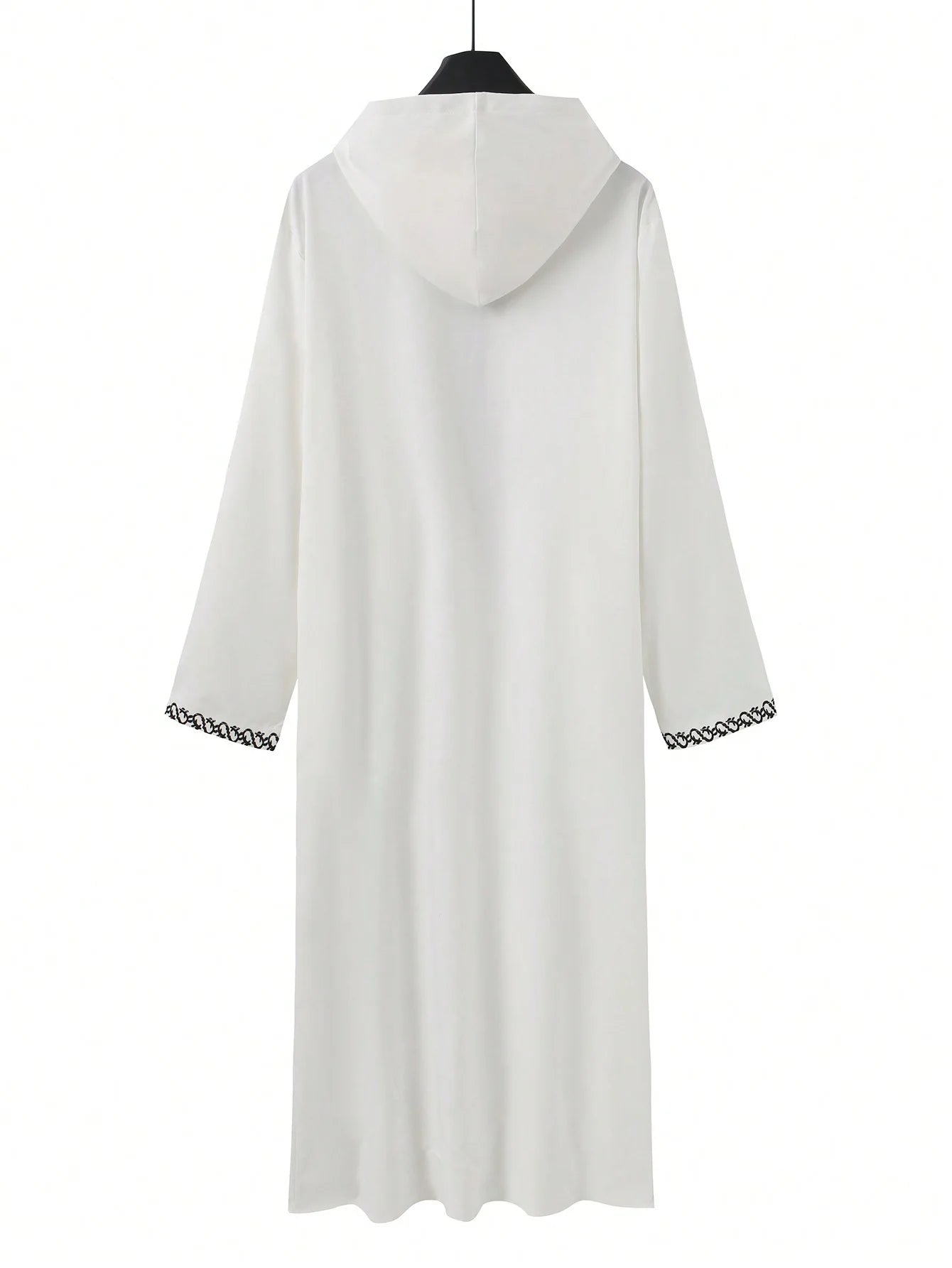 Moroccan Hooded Long Robe Abaya with Luxury Embroidery And Side Pockets for Muslim Men Middle East Style Clothing
