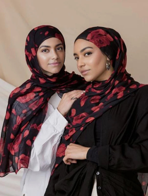1Pcs Watercolor Print Lady Hijab Women Bohemian Soft Islam Ramadan Muslim Hijabs Foulard Femme Shawl Wrap Scarf Headscarf