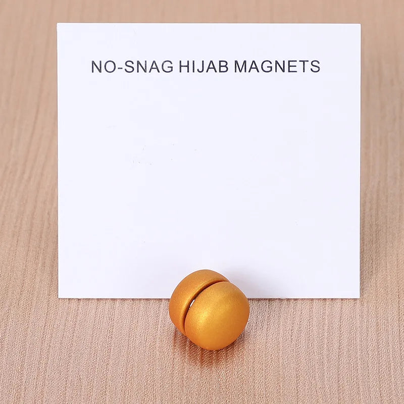 WLP Fashion Matte Silk Scarf Magnetic Brooch Hijab Round Clips for Women Shawl Muslim Strong Magnetic Button Turban Accessories