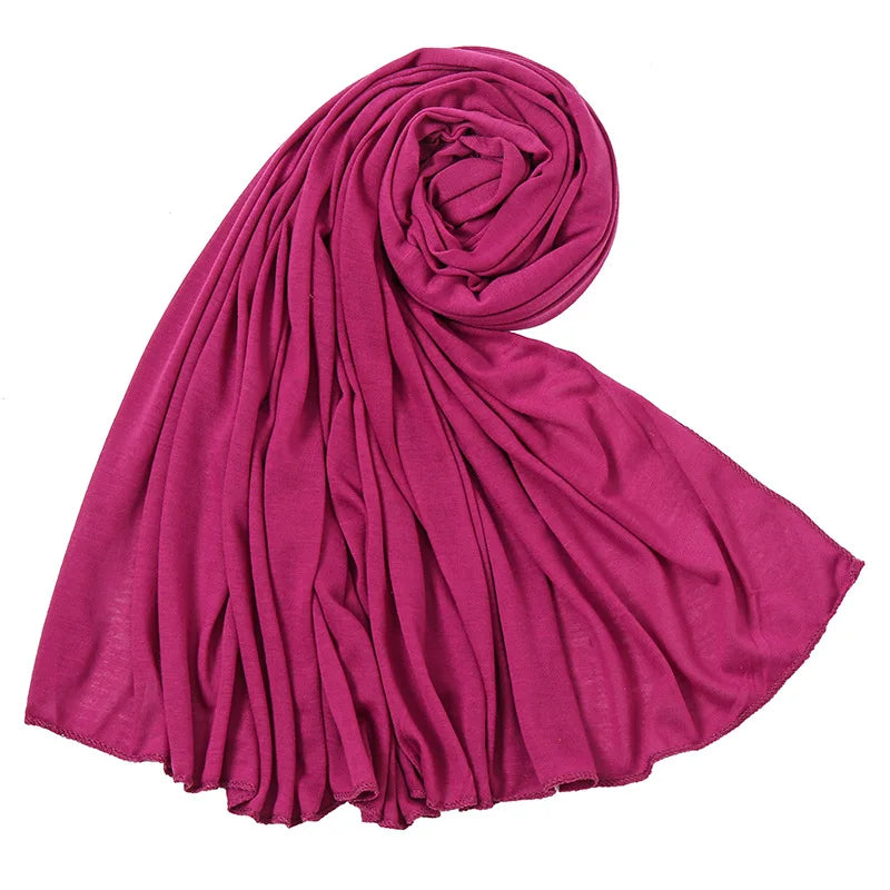 Hot Muslim Fashion Woman Soft Hijabs Scarf Shawl Plain Cotton Jersey Scarves Turban Women Long Shawls Head Wrap Headband Abaya