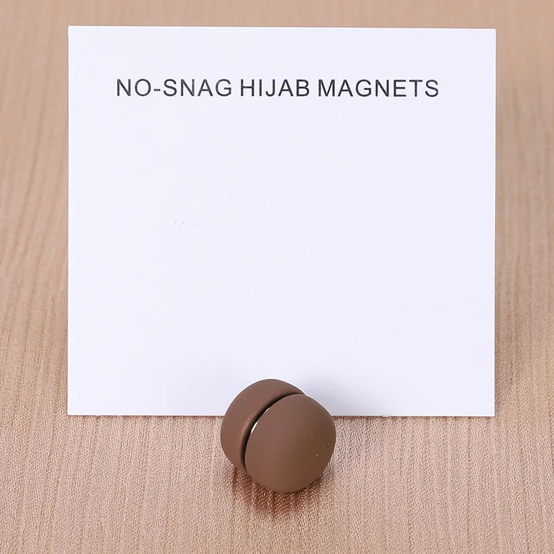 WLP Fashion Matte Silk Scarf Magnetic Brooch Hijab Round Clips for Women Shawl Muslim Strong Magnetic Button Turban Accessories