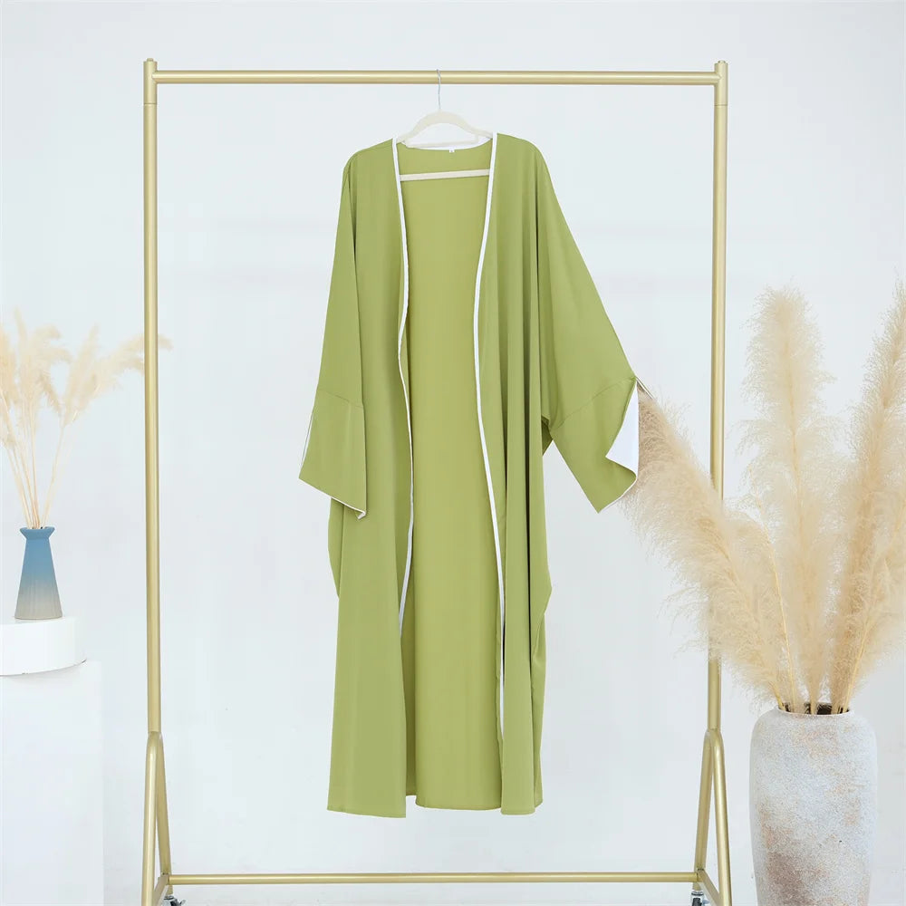 Modest Open Abaya Kimono Kaftan Dubai Islam Muslim Dress Abayas Caftan Marocain Qatar Oman Turkey Clothing For Women Robe Femme
