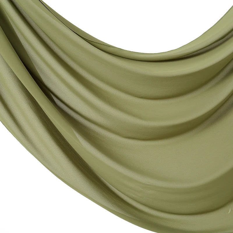 Women Heavy Chiffon Hijab Scarf Premium Chiffon Muslim Hijabs Plain Good Stitching Maxi Wrap Solid Color Musulman Femme Shawls