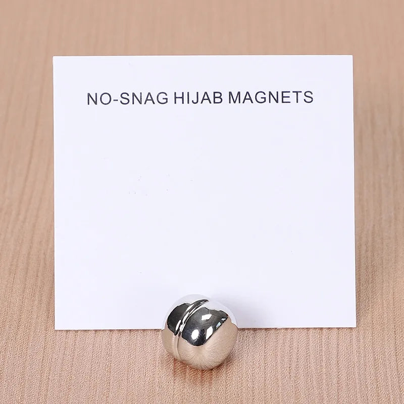 WLP Fashion Matte Silk Scarf Magnetic Brooch Hijab Round Clips for Women Shawl Muslim Strong Magnetic Button Turban Accessories