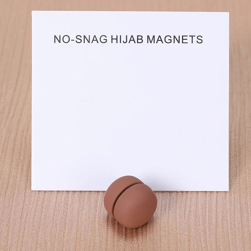 WLP Fashion Matte Silk Scarf Magnetic Brooch Hijab Round Clips for Women Shawl Muslim Strong Magnetic Button Turban Accessories
